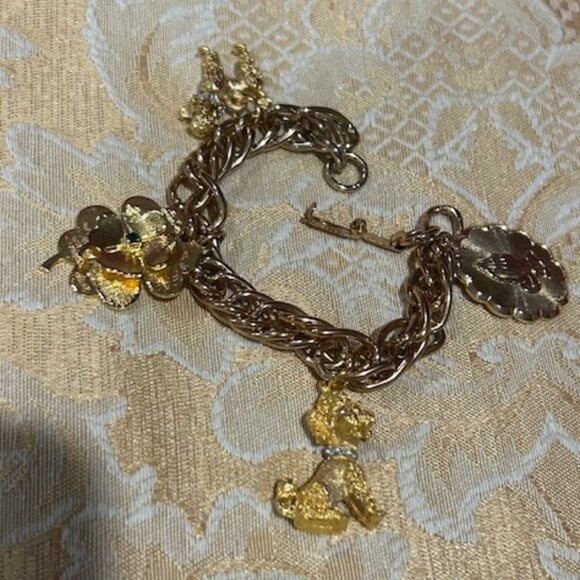 HOBCO House of Borvani 24K Gold Plated Charm BRACELET - Picture 5 of 9